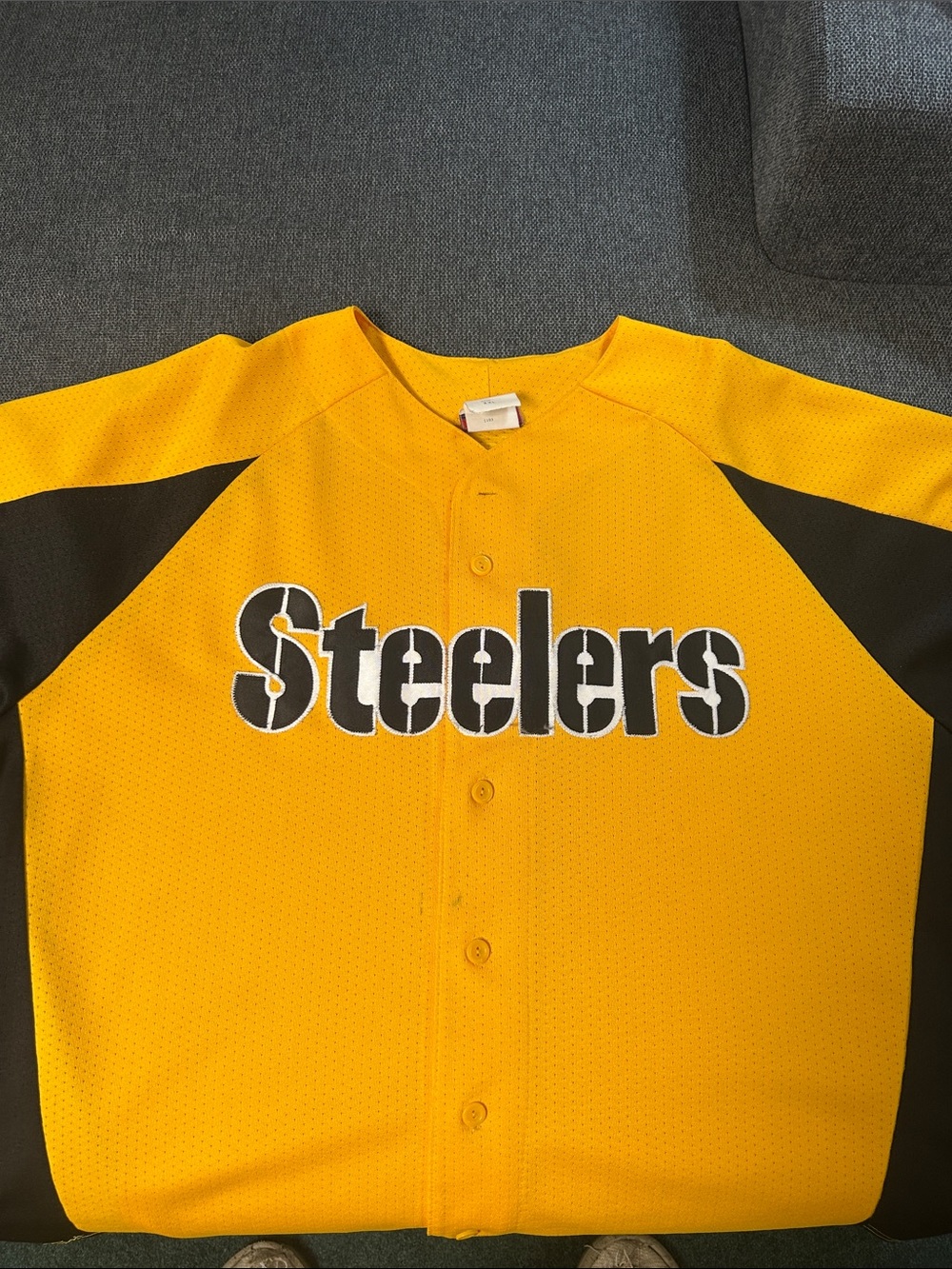 Majestic Pittsburgh Steelers Yellow and Black Jersey Shirt